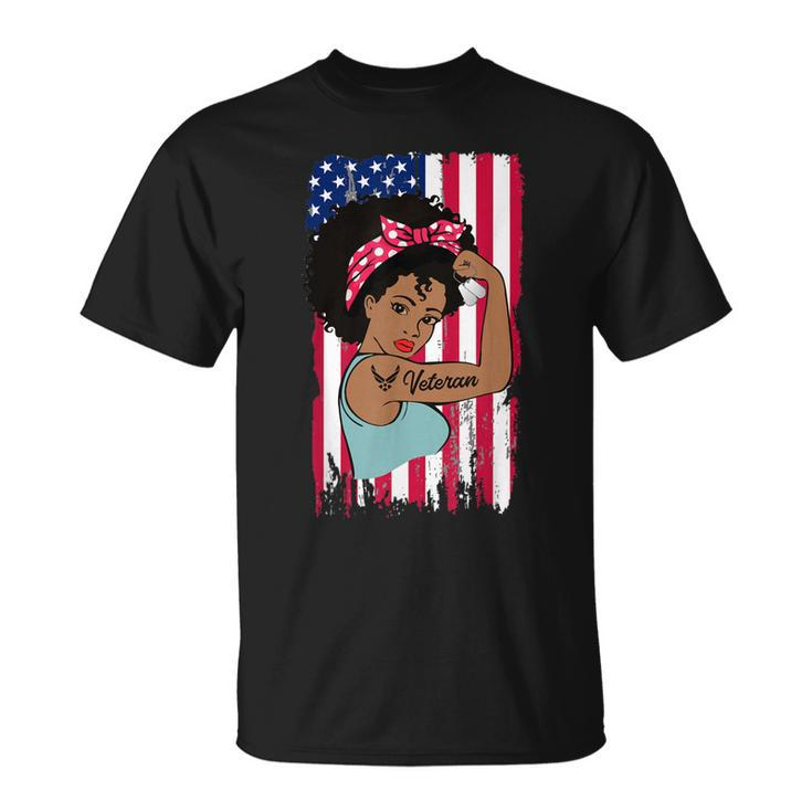 Female Air Force Veteran African American Women Usaf T-shirt