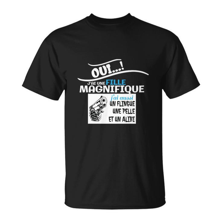 Fille Magnifique Humour Papa T-Shirt