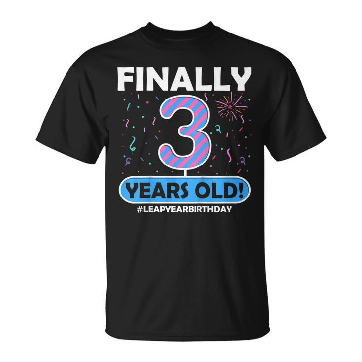 Finally 3 Years Old Leap Year 12Th 12 Year Old Kids Birthday  Unisex T-Shirt