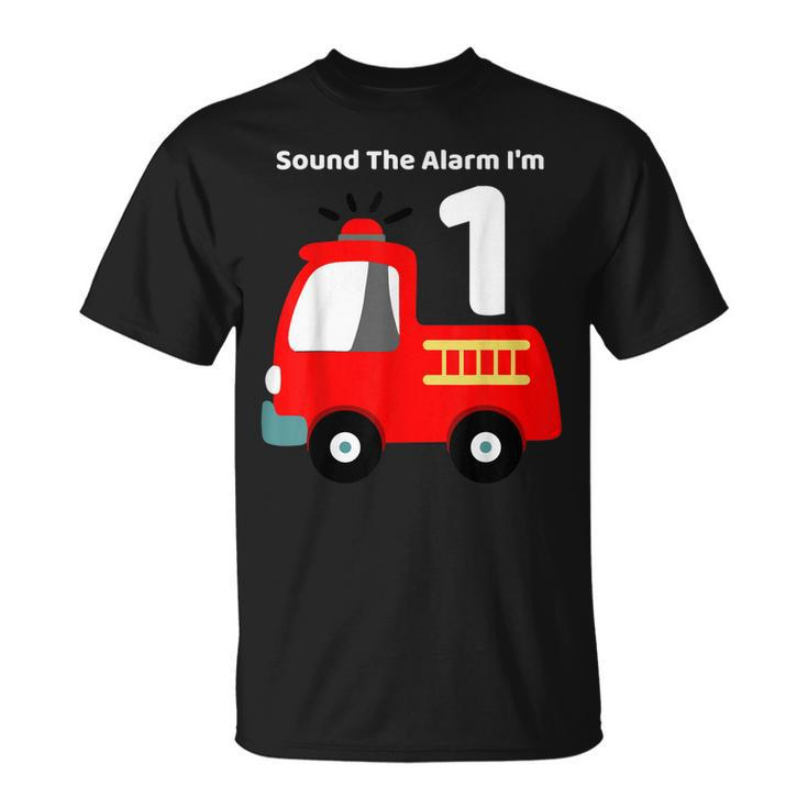 Fire Fighter Truck 1 Year Old Birthday 1St Bday T-Shirt