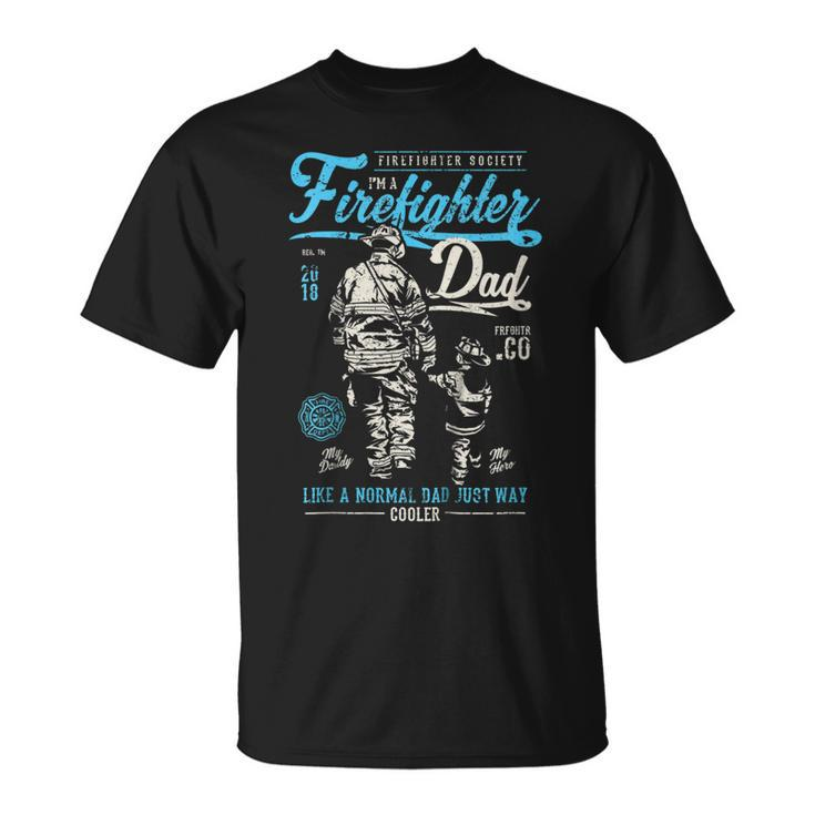 Firefighter Fathers Day  Retro Dad Xmas Gifts Unisex T-Shirt