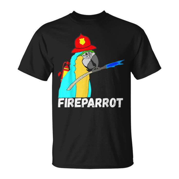 Firefighter Parrot Exotic Bird Fireman Fire Fighter T-Shirt