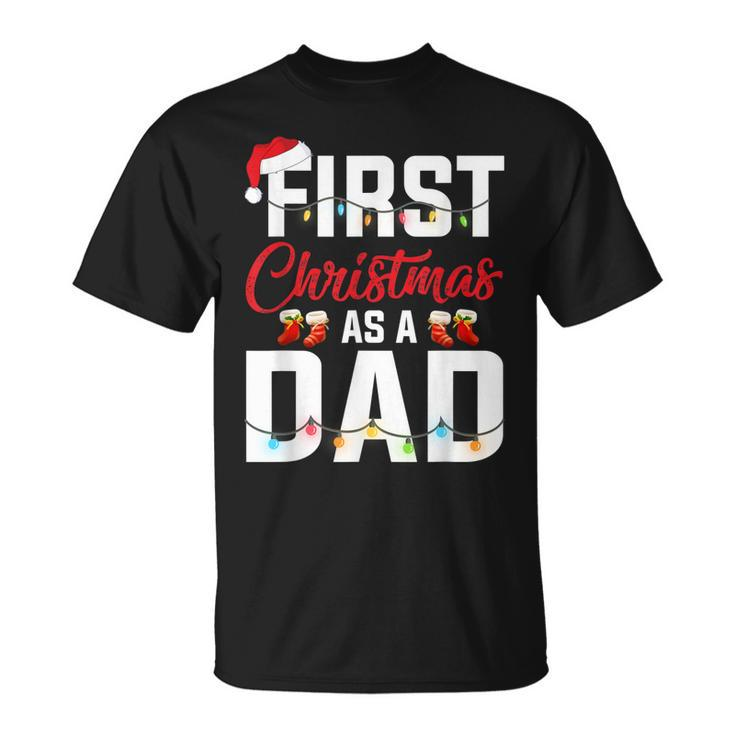 First Christmas As A Dad Xmas Lights New Dad Christmas Unisex T-Shirt
