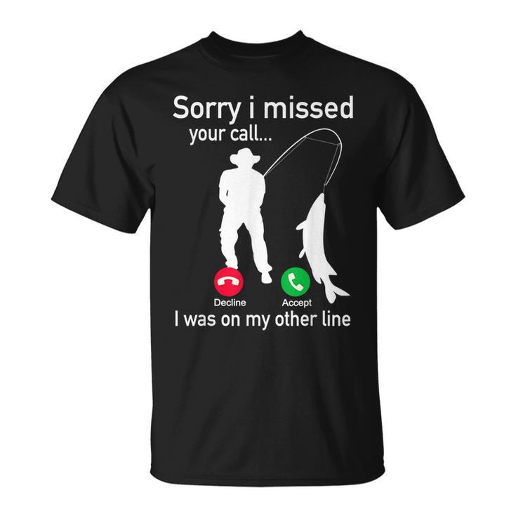 Fishing Phone Call With Fishing Line - Funny Fish Fisherman  Unisex T-Shirt