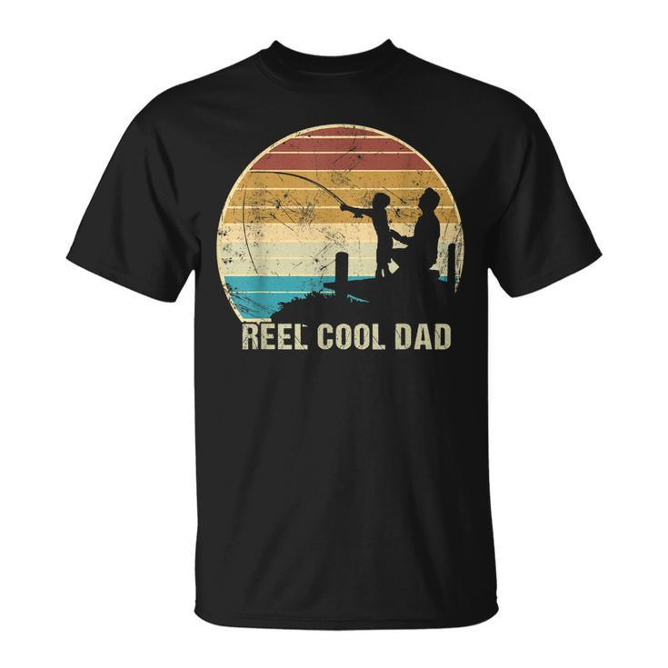 Fishing Reel Cool Dad Father And Son Fathers Day Vintage T-shirt