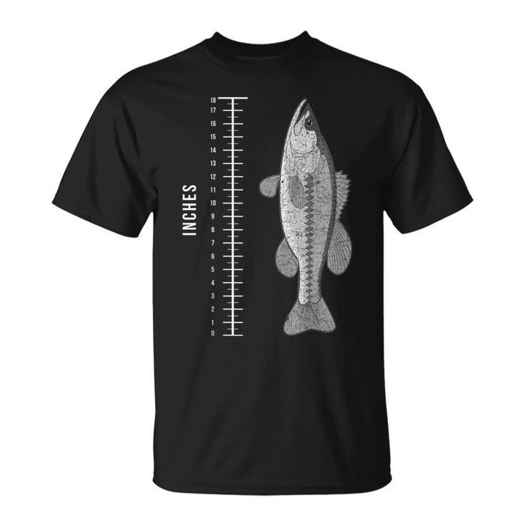 Fishing Ruler Tshirt Fishermen Bass Fathers Day Gift Tee Unisex T-Shirt