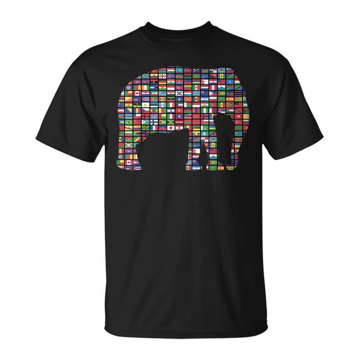 Flags Of The Countries Of The World International Elephant  Unisex T-Shirt