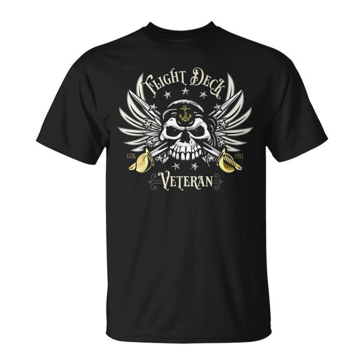 Flight Deck Veteran Skull Naval Aviation T-Shirt