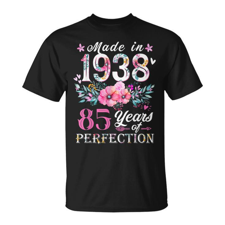 Floral 85Th Birthday Ideas For Women Best Of 1938 T-Shirt