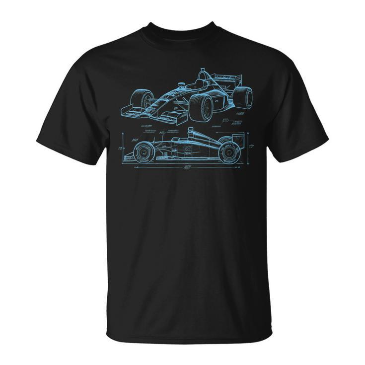Formula Racing Car Silhouette Mechanic Car Guys Unisex T-Shirt