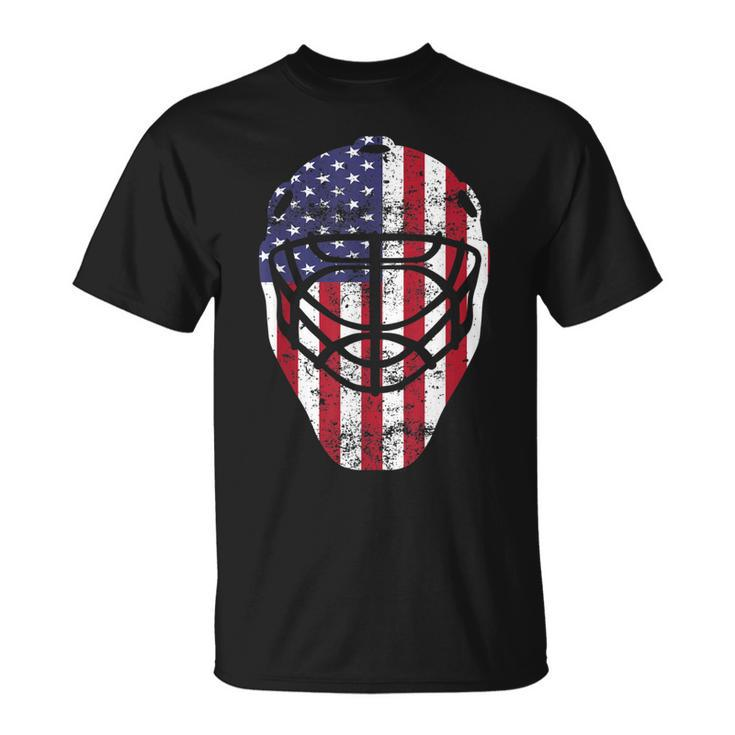 Fourth Of July 4Th Hockey Goalie Mask American Flag Usa Men T-Shirt