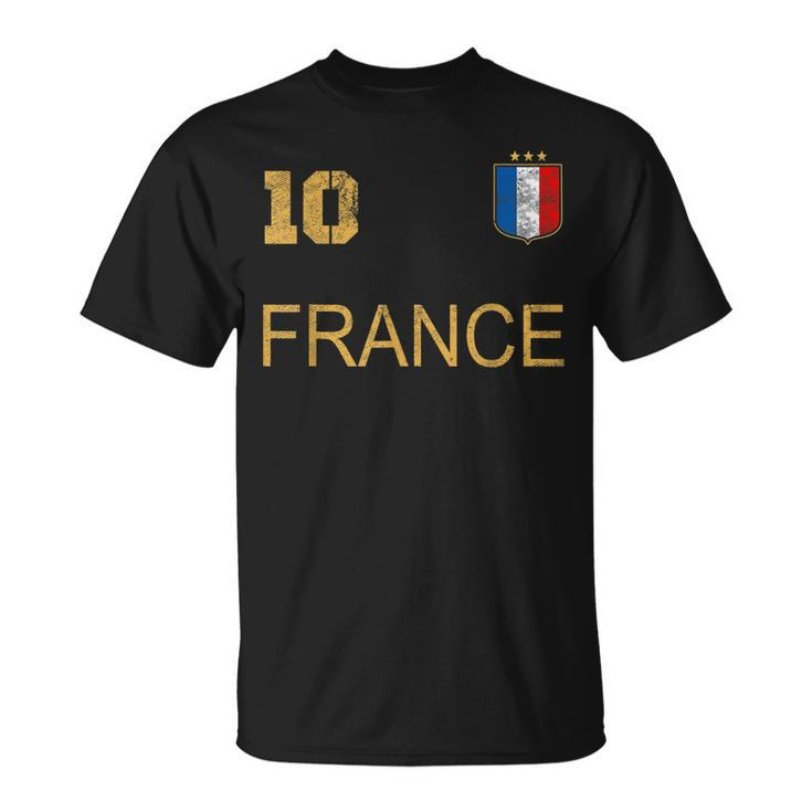 France Jersey Number Ten Soccer French Flag Futebol Fans V2 T-shirt