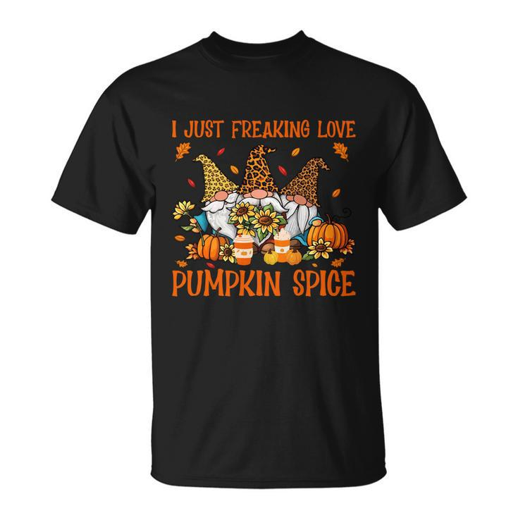 Freaking Love Pumpkin Spice Thanksgiving Gnome Sunflower Gift Unisex T-Shirt