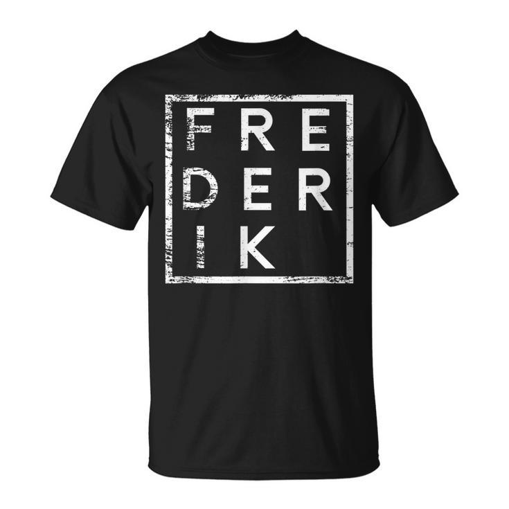 Frederik T-Shirt Personalisiert, Vintage Namensaufdruck