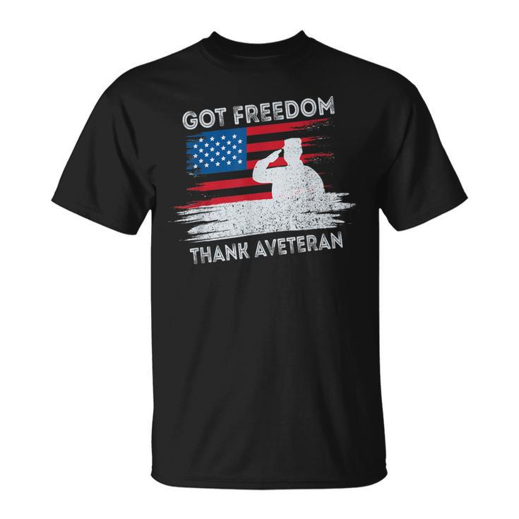 Got Freedom Thank A Veteran American Flag Veterans Day T-shirt