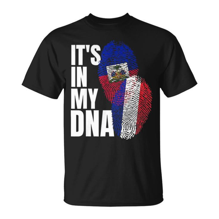 French And Haitian Mix Dna Heritage Flag Gift Unisex T-Shirt