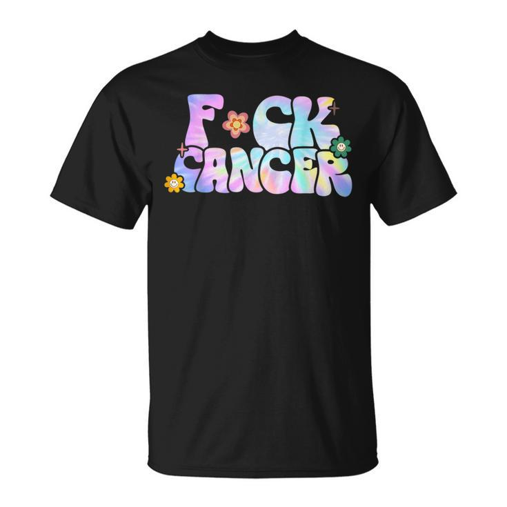 Fuck Cancer Groovy Tie Dye All Cancer Awareness  Unisex T-Shirt