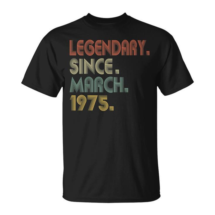 Funny 44 Years Old 44Th Birthday Gifts March 1975  Unisex T-Shirt