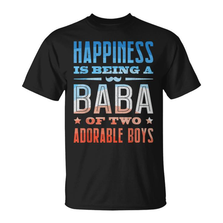 Funny Arabic Dad Baba Of Two Boys Arab Best Baba Ever Retro Unisex T-Shirt