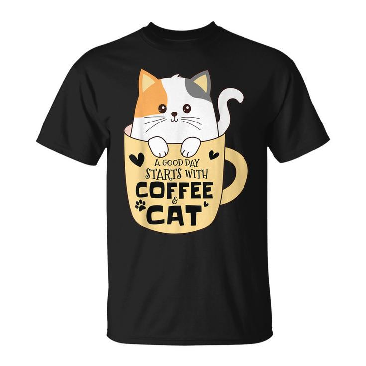 Funny Cat  Cat Mom Cat Dad Cat Lovers Coffee Lover Unisex T-Shirt