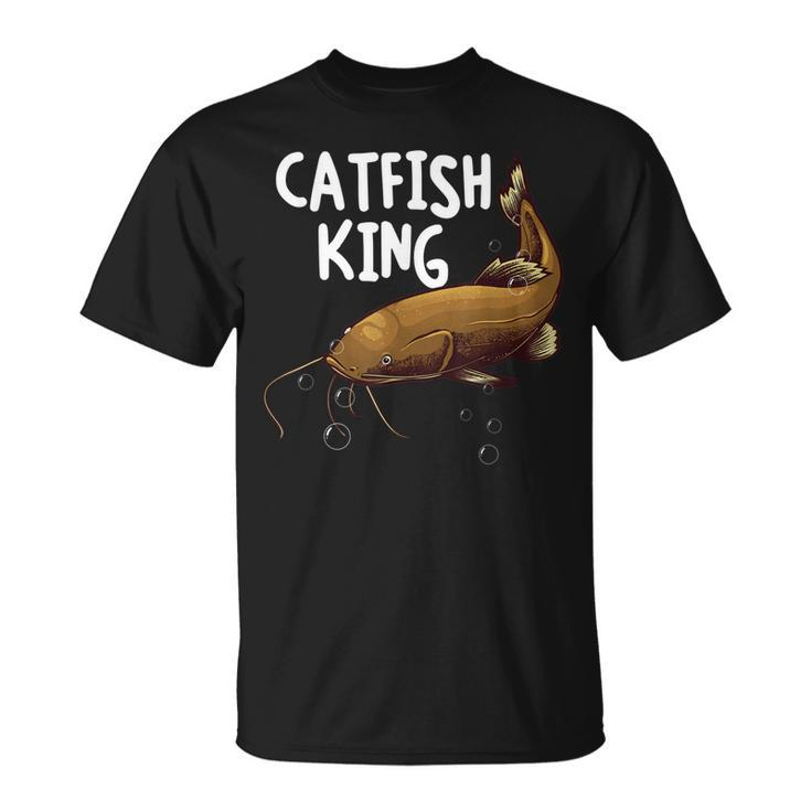Funny Catfishing Design Men Dad Catfish King Fishing Hunters  Unisex T-Shirt
