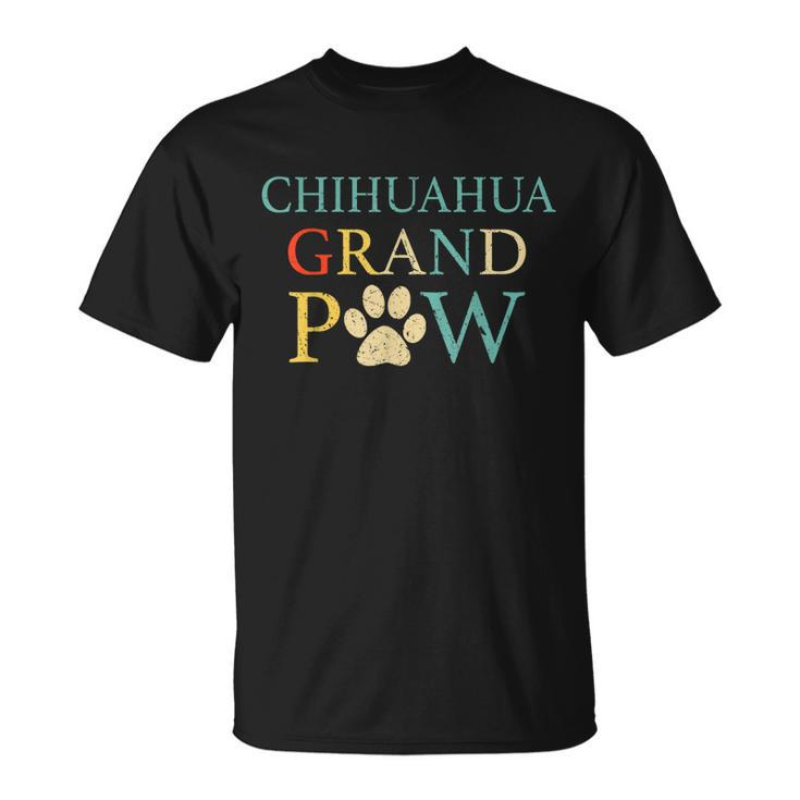 Funny Chihuahua Grand Paw Vintage Dogs Lovers Fathers Day Unisex T-Shirt