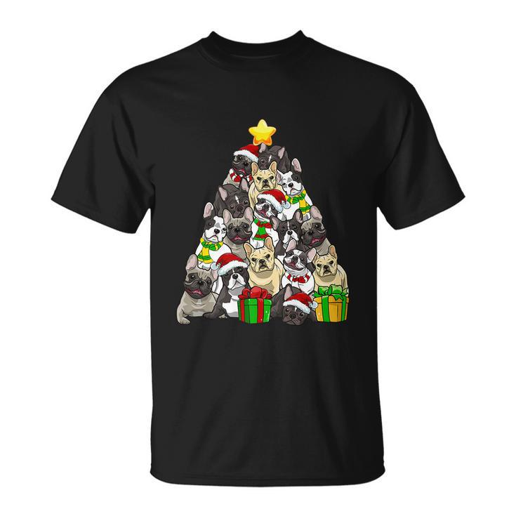Funny Christmas French Bulldog Pajama Shirt Tree Dog Xmas Unisex T-Shirt