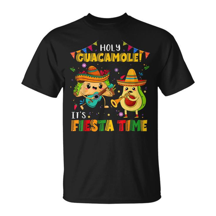 Funny Cinco De Mayo Holy Guacamole Its Fiesta Time Avocado  Unisex T-Shirt