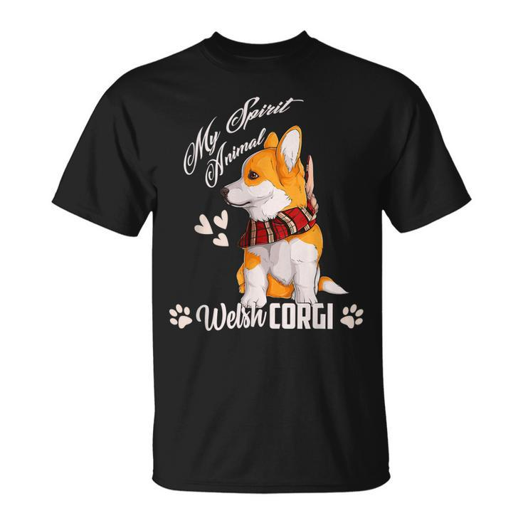 Funny Dog Lover Corgi Is My Spirit Animaldad Mom Boy Girl Unisex T-Shirt