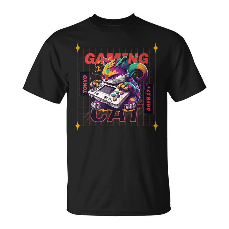Funny Gamer Gamer Gaming Cat Tokyo  Unisex T-Shirt