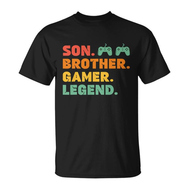 Funny Gamer Son Big Brother Gaming Legend Gift Boys Teens Unisex T-Shirt