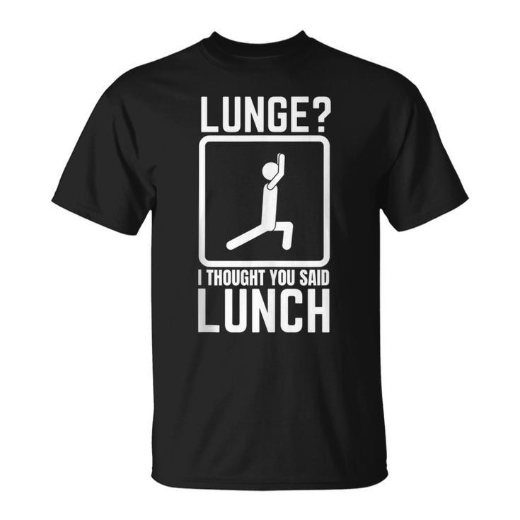 Funny Gym  Workout Top Lunge Lunch Stick Figure  Unisex T-Shirt