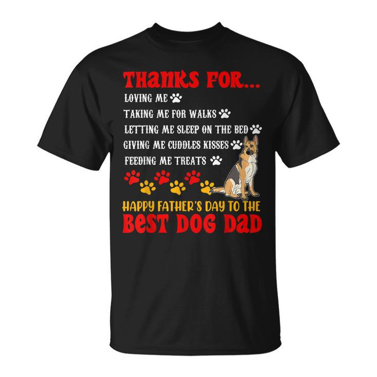 Funny Happy Fathers Day Best Dog Dad German Shepherd Dog Unisex T-Shirt