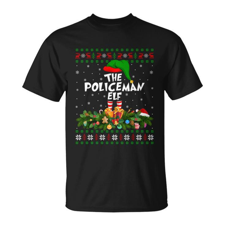 Funny Matching Family Ugly The Policeman Elf Christmas Gift Unisex T-Shirt