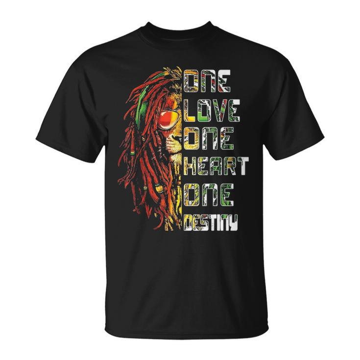Funny One Love One Heart Retro Bob  Marley Love Music Unisex T-Shirt