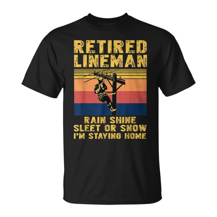 Funny Retirement Retired Lineman Electrician Grandpa Gift For Mens Unisex T-Shirt