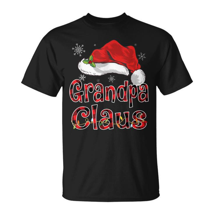 Funny Santa Grandpa Claus Red Plaid Christmas Family Gifts Unisex T-Shirt
