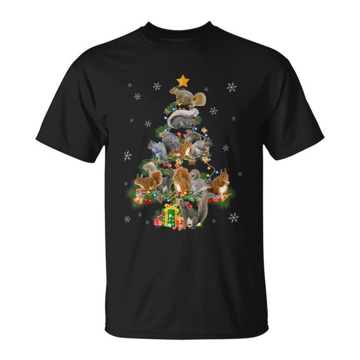 Funny Squirrel Christmas Tree Squirrel Lover Xmas Gifts Tshirt Unisex T-Shirt