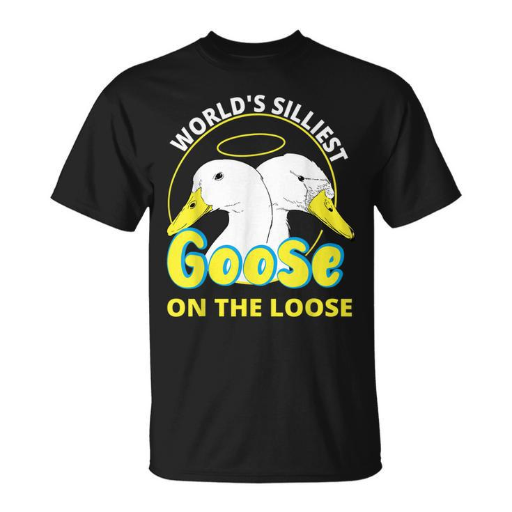 Funny Worlds Silliest Goose On The Loose For Women Unisex T-Shirt
