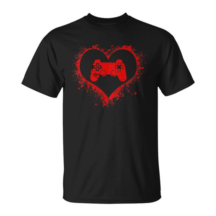 Gamer Heart Valentines Day Video Games Boys Kids Teens Gift  V2 Unisex T-Shirt