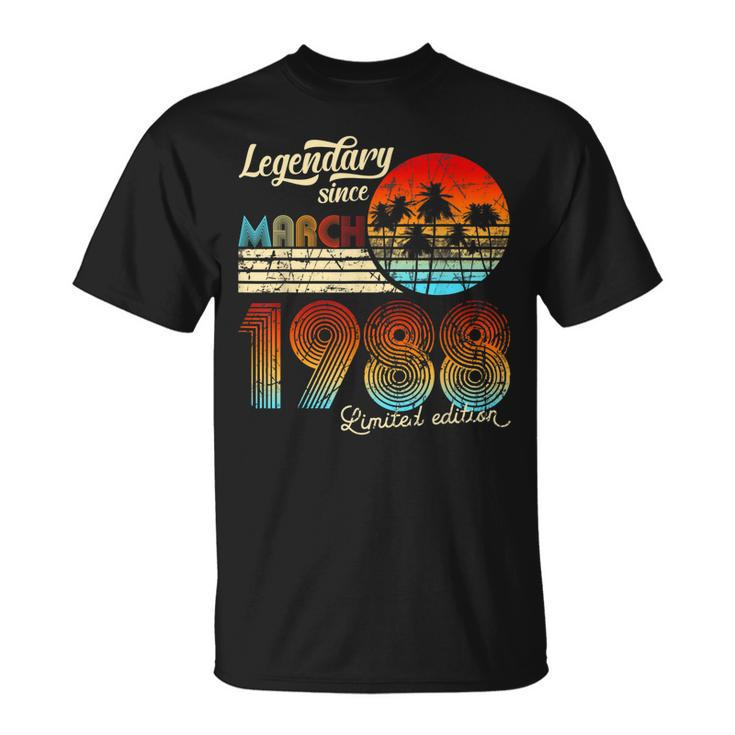 Geburtstag Legendary Since March 1988 Geschenk T-Shirt