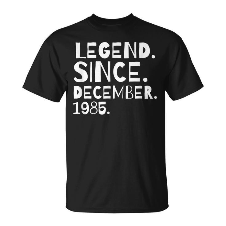 Geburtstagslegende Dezember 1985 T-Shirt, Retro Geburtstagshirt