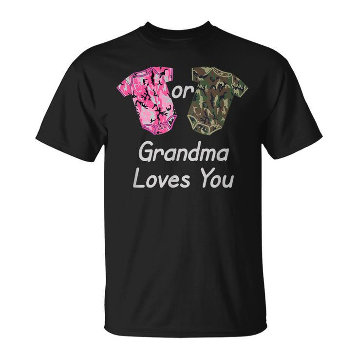 Gender Reveal Grandma Pink Or Green Camouflage Unisex T-Shirt