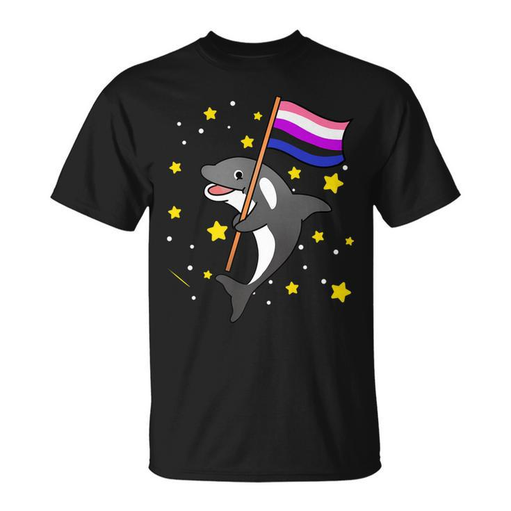 Genderfluid Pride Orca Genderfluid   Unisex T-Shirt