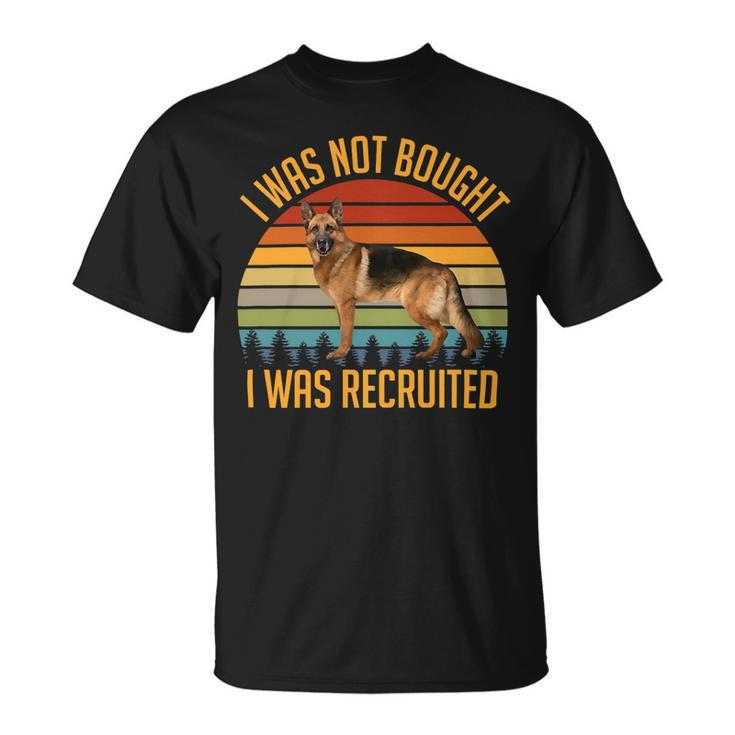 German Shepherd K9 Dog Lover Not Bought Recruited 39 Gsd Lover Unisex T-Shirt