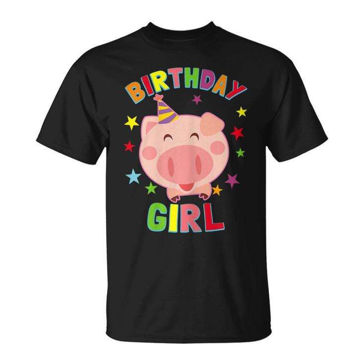 Girl Birthday Pig B-Day Party Kids  Gift For Girls Unisex T-Shirt
