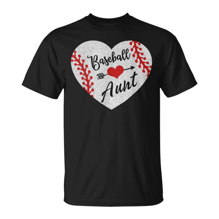 Girls Baseball Aunt Heart Softball Gift For Womens Unisex T-Shirt