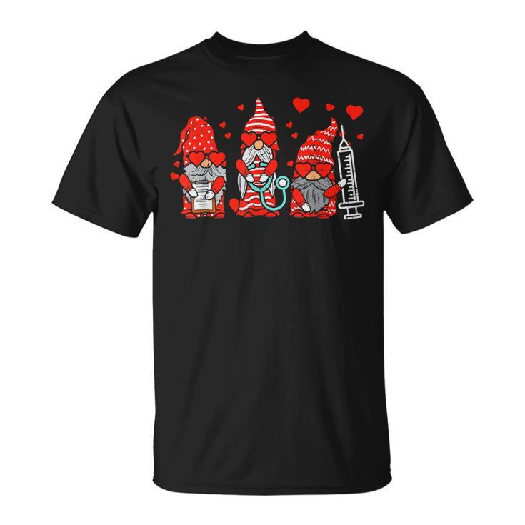 Gnome Nurse Scrub Valentine Rn Icu Er Valentines Day Women V3T-shirt