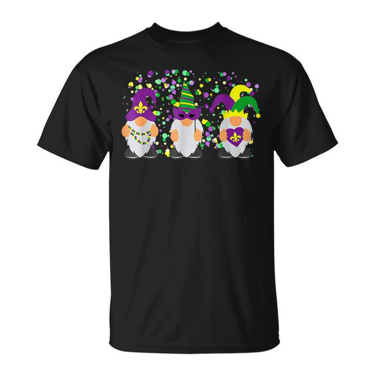 Gnomes Jester Hat Lovers Mardi Gras Day T-Shirt