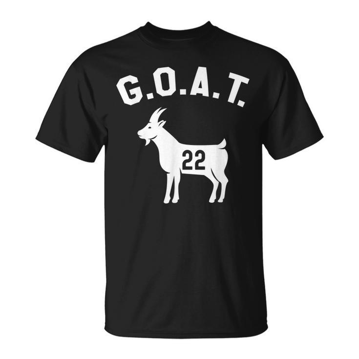 Goat Number 22 Greatest Of All Time Dad Joke Men's Back Print T 